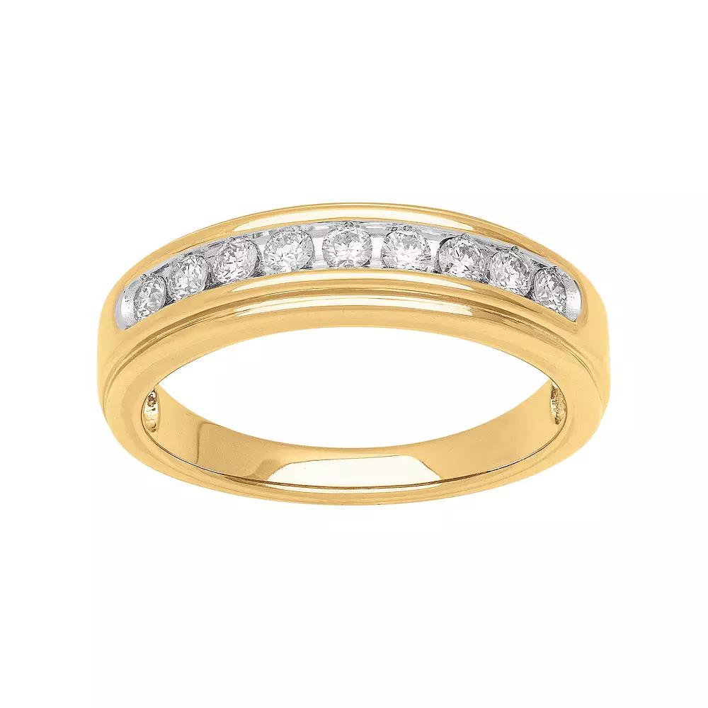 Love Always 18k Gold over Sterling Silver 1/3 Carat T.W. Lab-Grown Diamond Anniversary Band Ring, Women's, Size: 5, Gold Tone Product Image