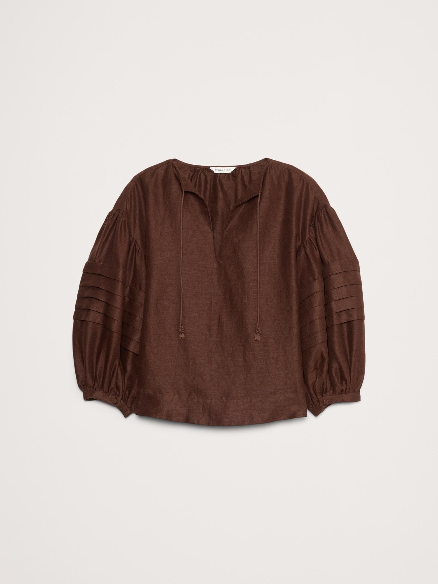 Linen Peasant Blouse Product Image