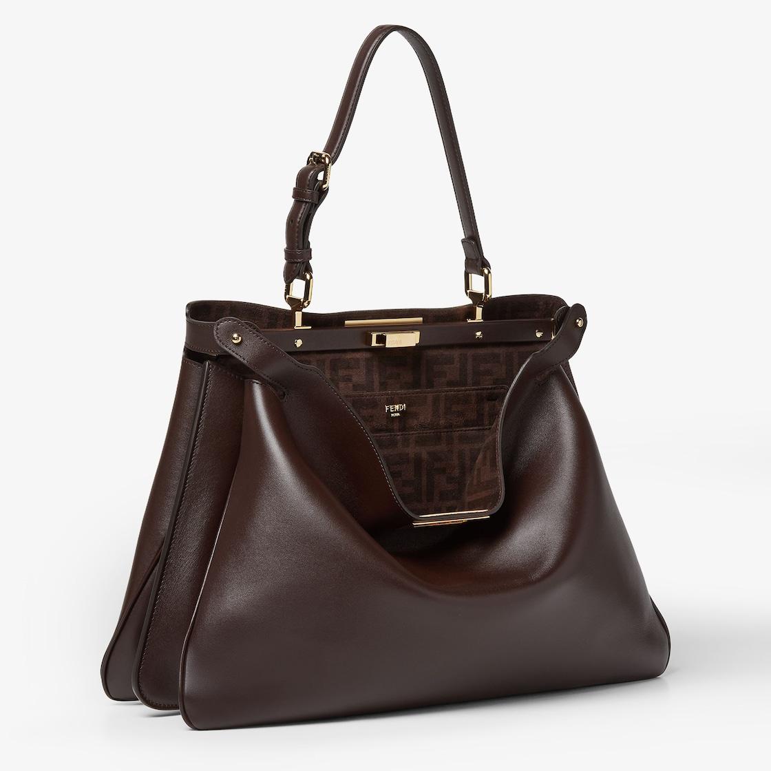Peekaboo Soft LargeDark brown leather bag Product Image