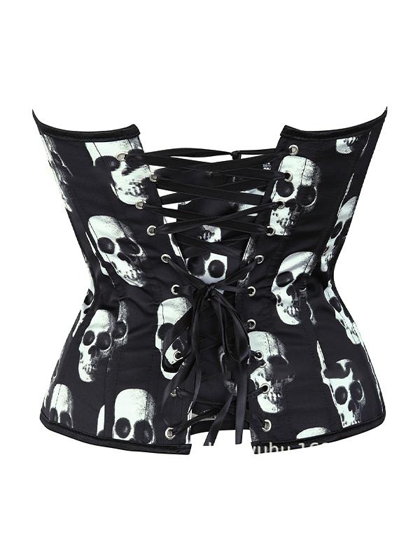 Skull Print Body Sculpting Corset Top Product Image