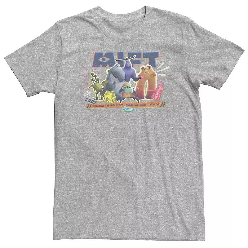 Big & Tall Pixar Monsters At Work MIFT Comedian Crew Tee, Men's, Size: 3XL Tall, Athletic Grey Product Image