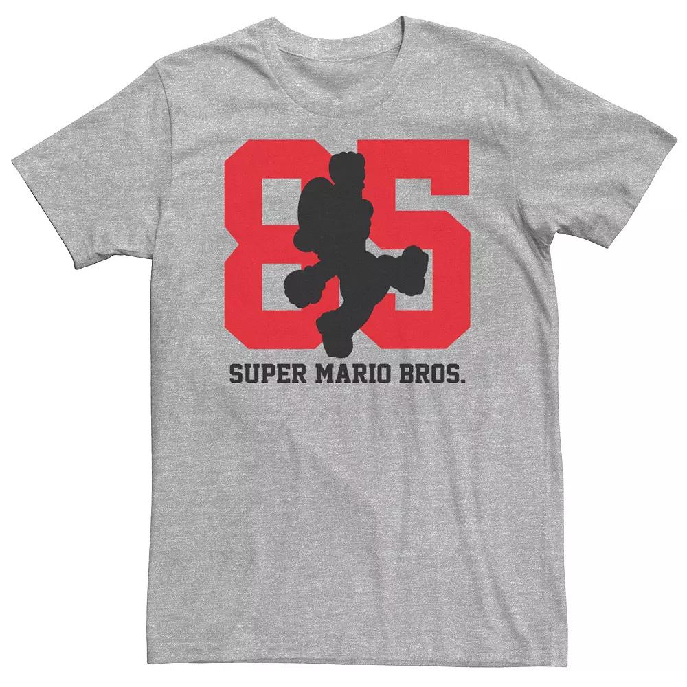 Big & Tall Super Mario 85 Mario Silhouette Tee, Men's, Size: 4XLT, Athletic Grey Product Image