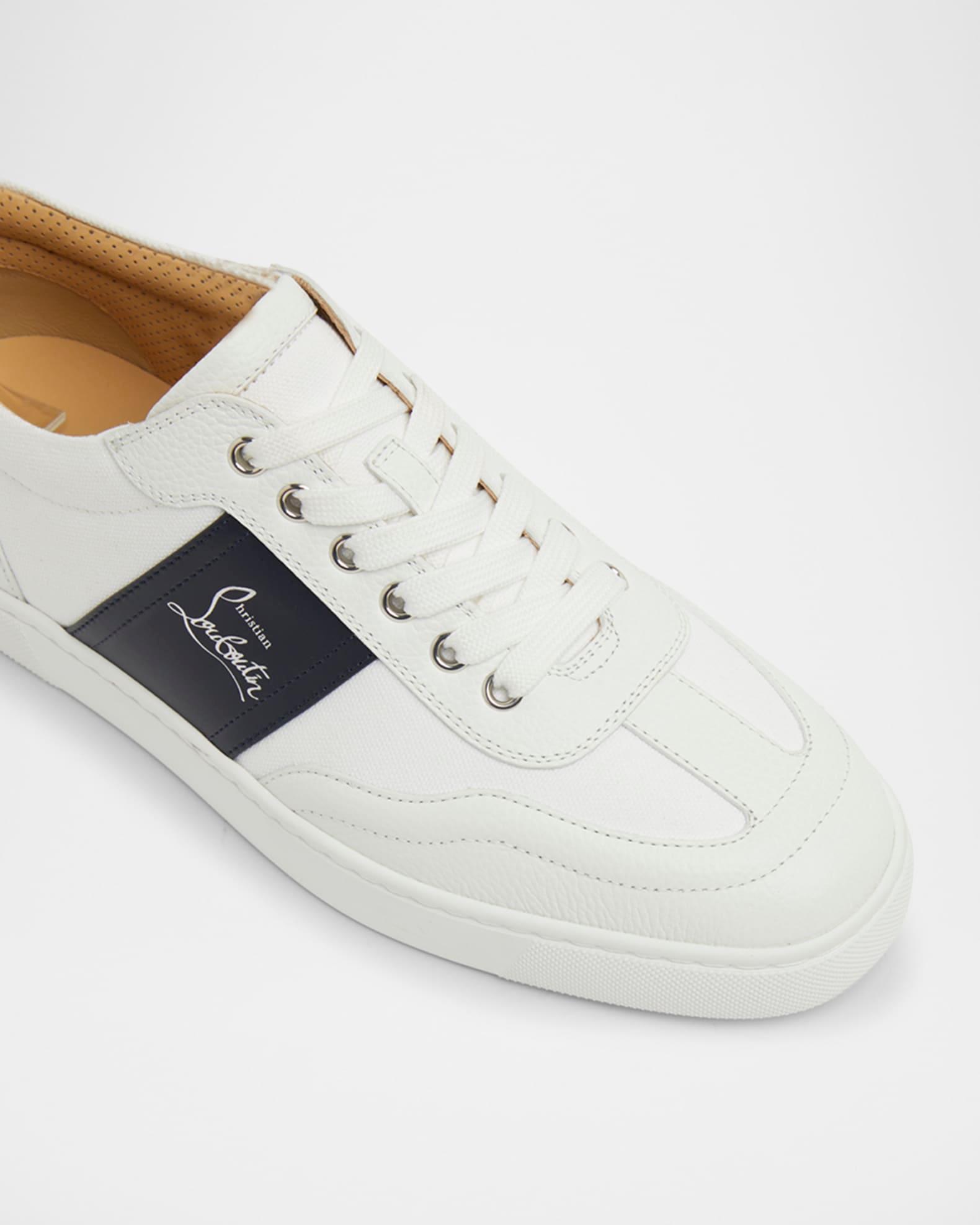 Men's Retero Canvas and Leather Low-Top Sneakers Product Image