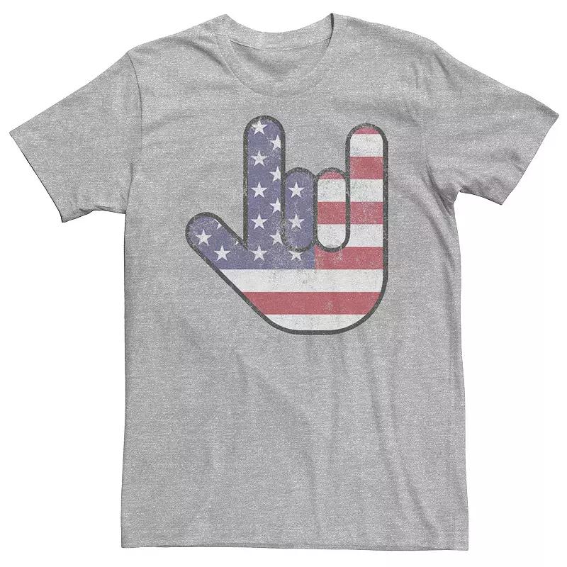 Big & Tall Rock On Hand USA Flag Tee, Men's,  Product Image