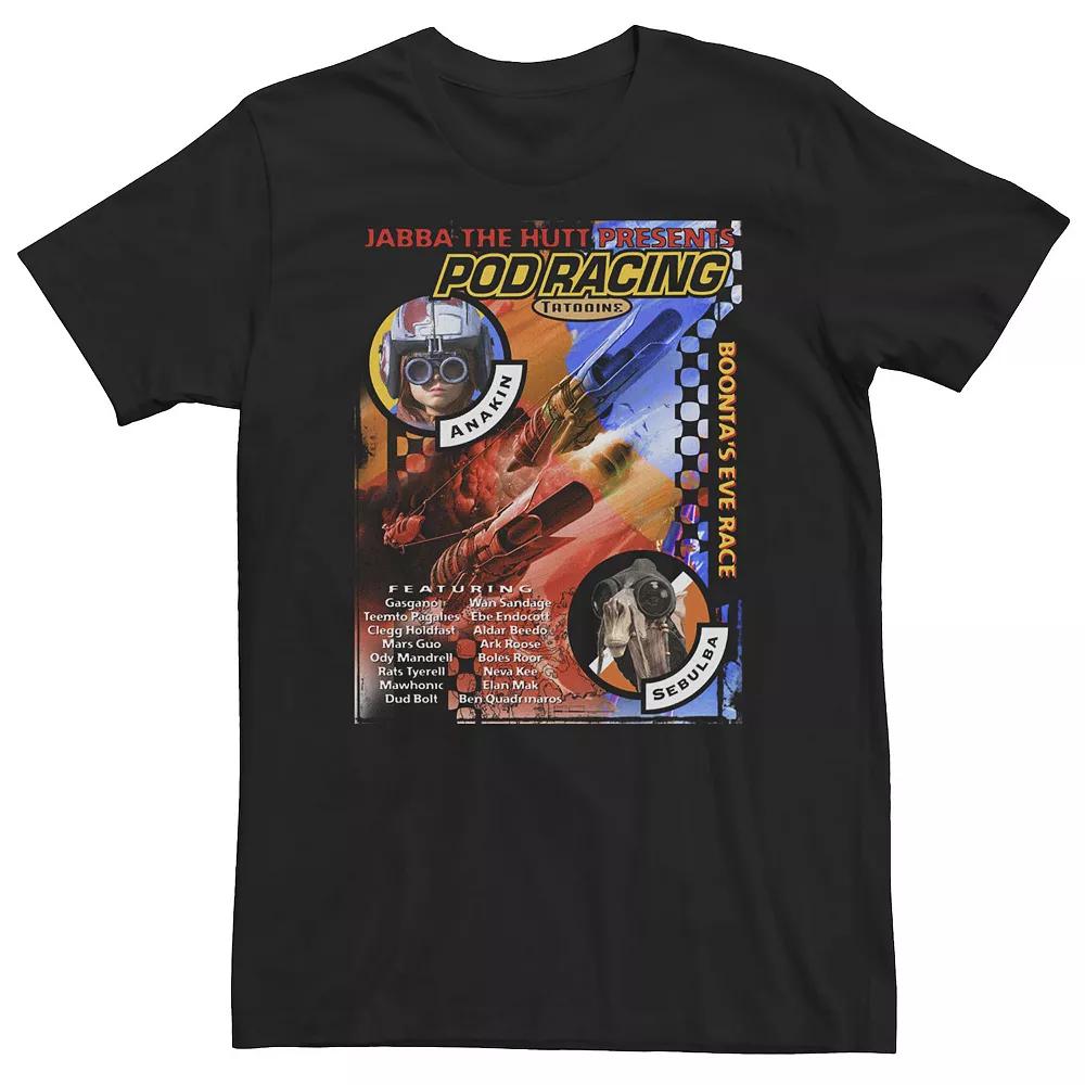 Big & Tall Star Wars Jabba The Hutt Presents Podracing Poster Tee, Men's, Size: 5XL, White Product Image