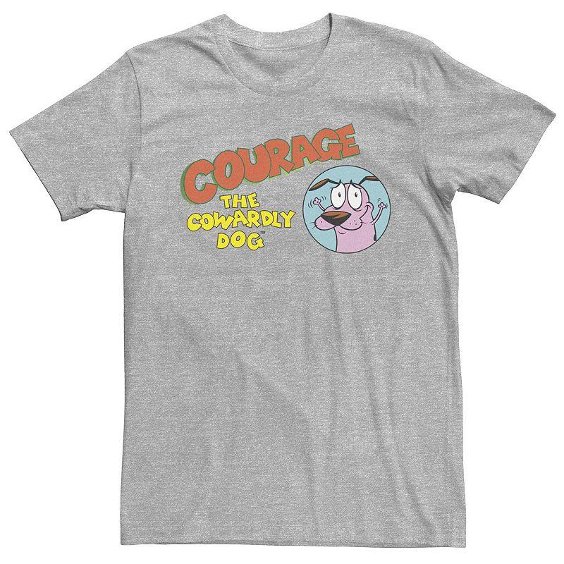 Men's Courage The Cowardly Dog Circle Portrait Logo Tee, Size: XXL, Athletic Grey Product Image