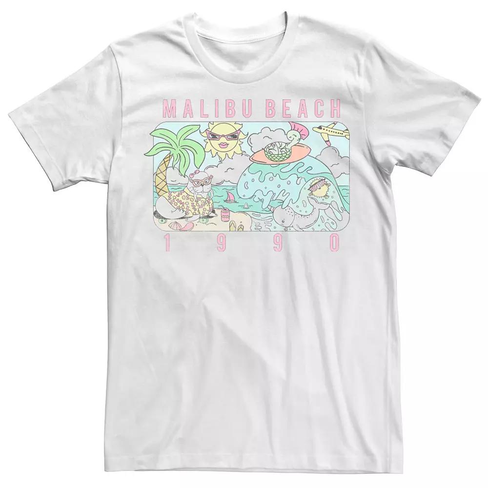Men's Malibu Beach 1990 Ocean Doodles Tee,  Product Image