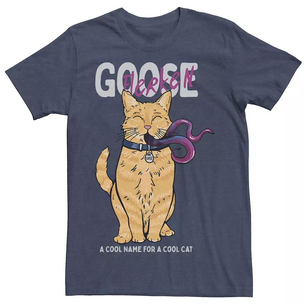 Men's Marvel Captain Marvel Goose Cool Name For A Cat Cartoon Style Graphic Tee,  Product Image