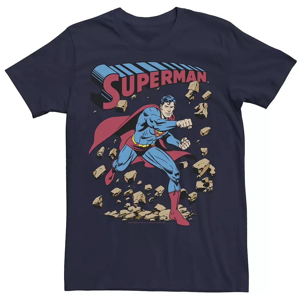 Young Men's DC Comics Superman Smash Rocks Vintage Poster Tee,  Product Image