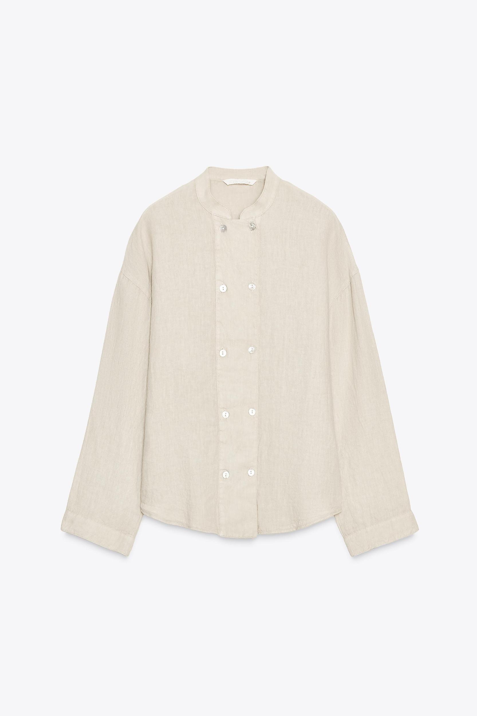 100% LINEN OVERSHIRT ZW COLLECTION Product Image