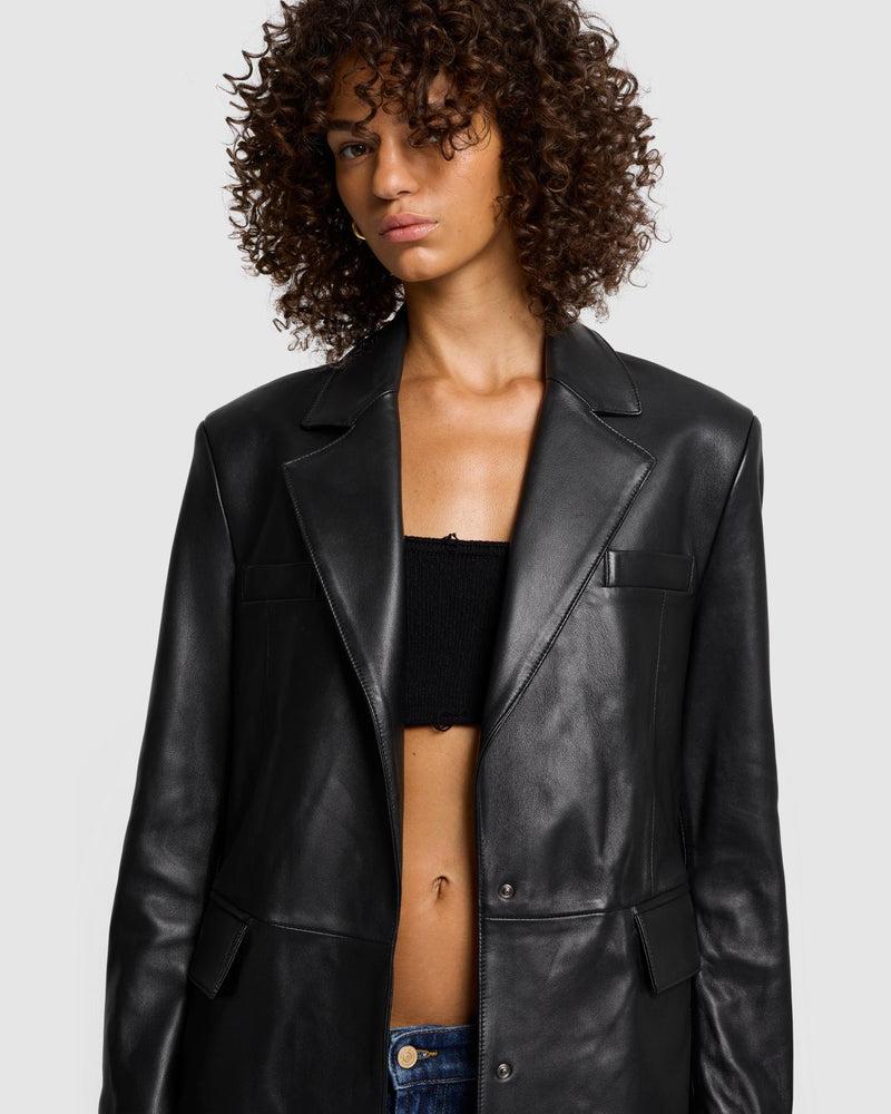 Italian Leather Blazer Product Image