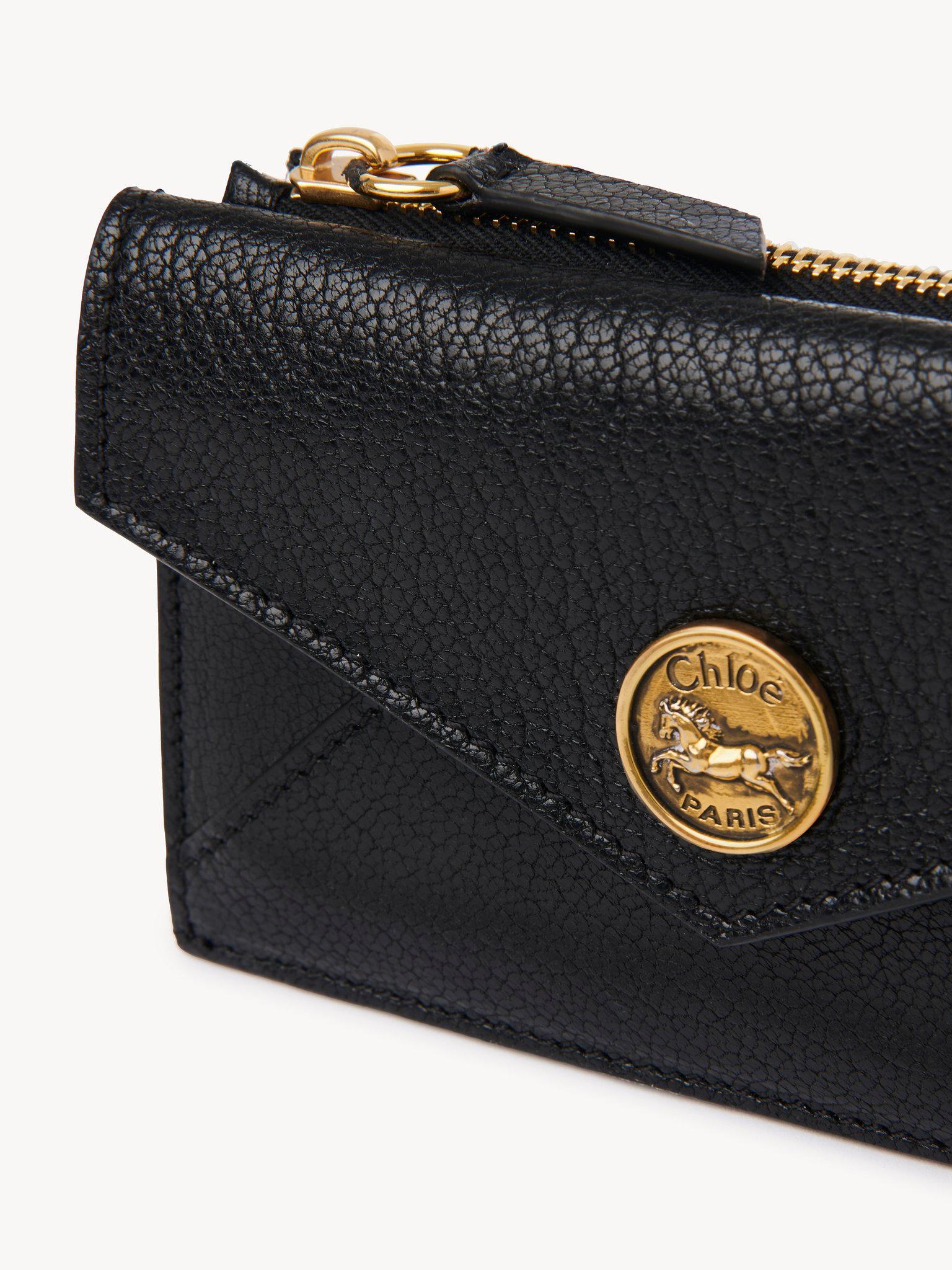 Small Envelope purse with card slots in grained leather Product Image