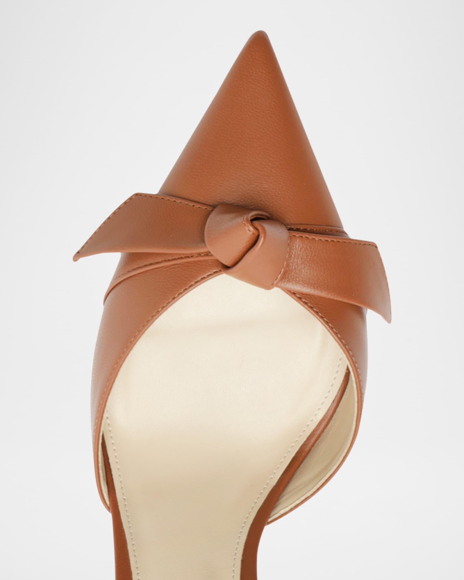 Clarita Bell Leather Bow Slingback Pumps Product Image