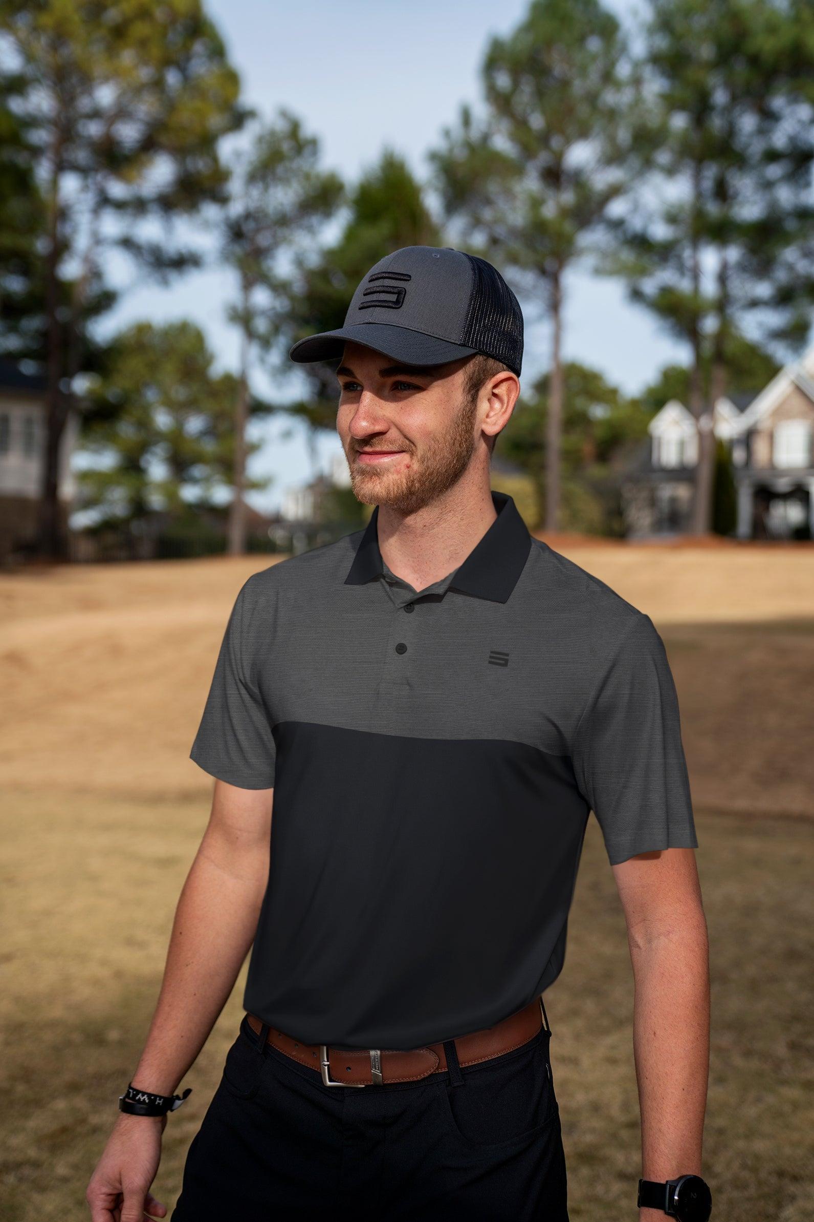 Three Sixty Six Men's Heathered Two-Tone Golf Polo Male Product Image