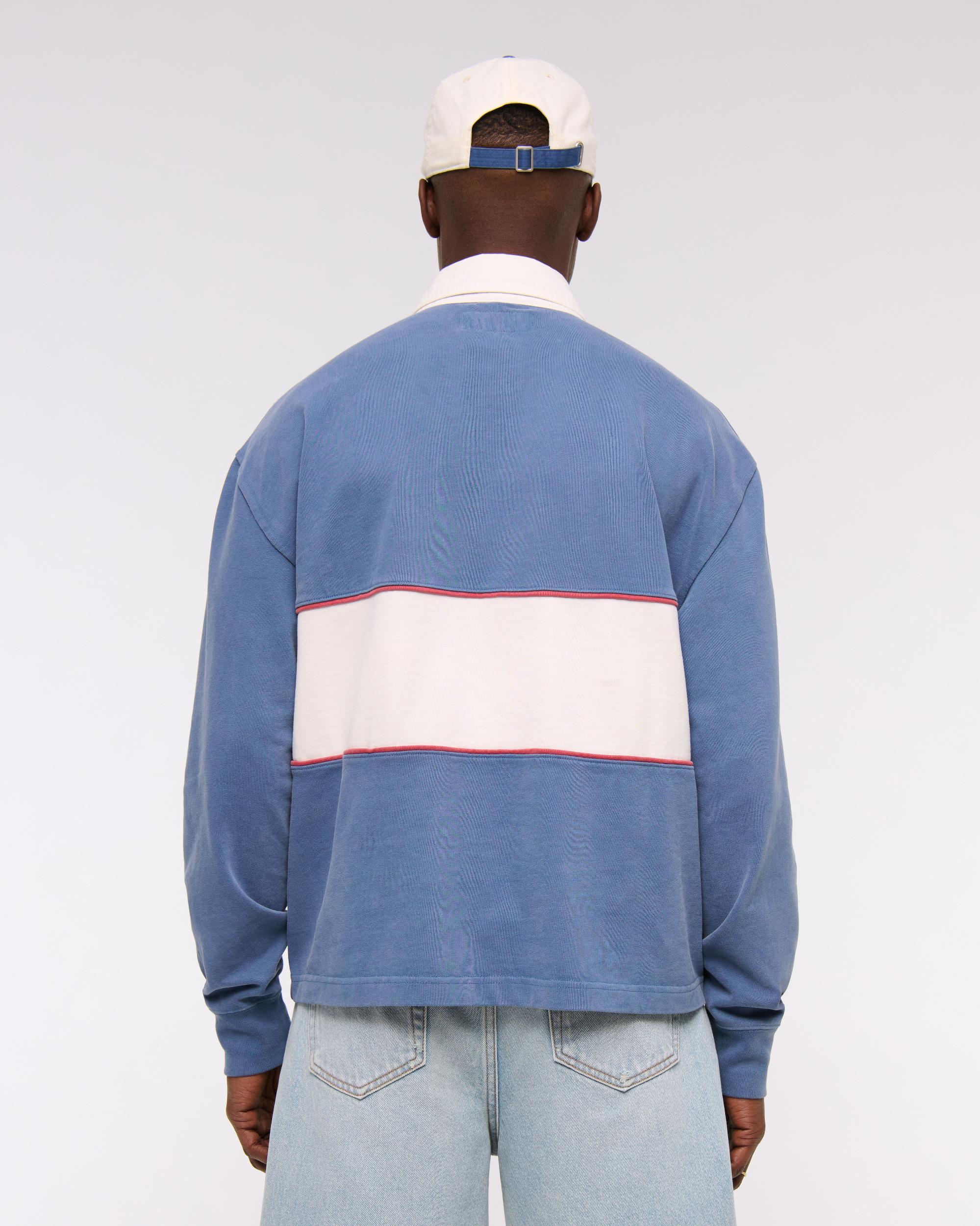 Long-Sleeve Cropped Rugby Polo Product Image