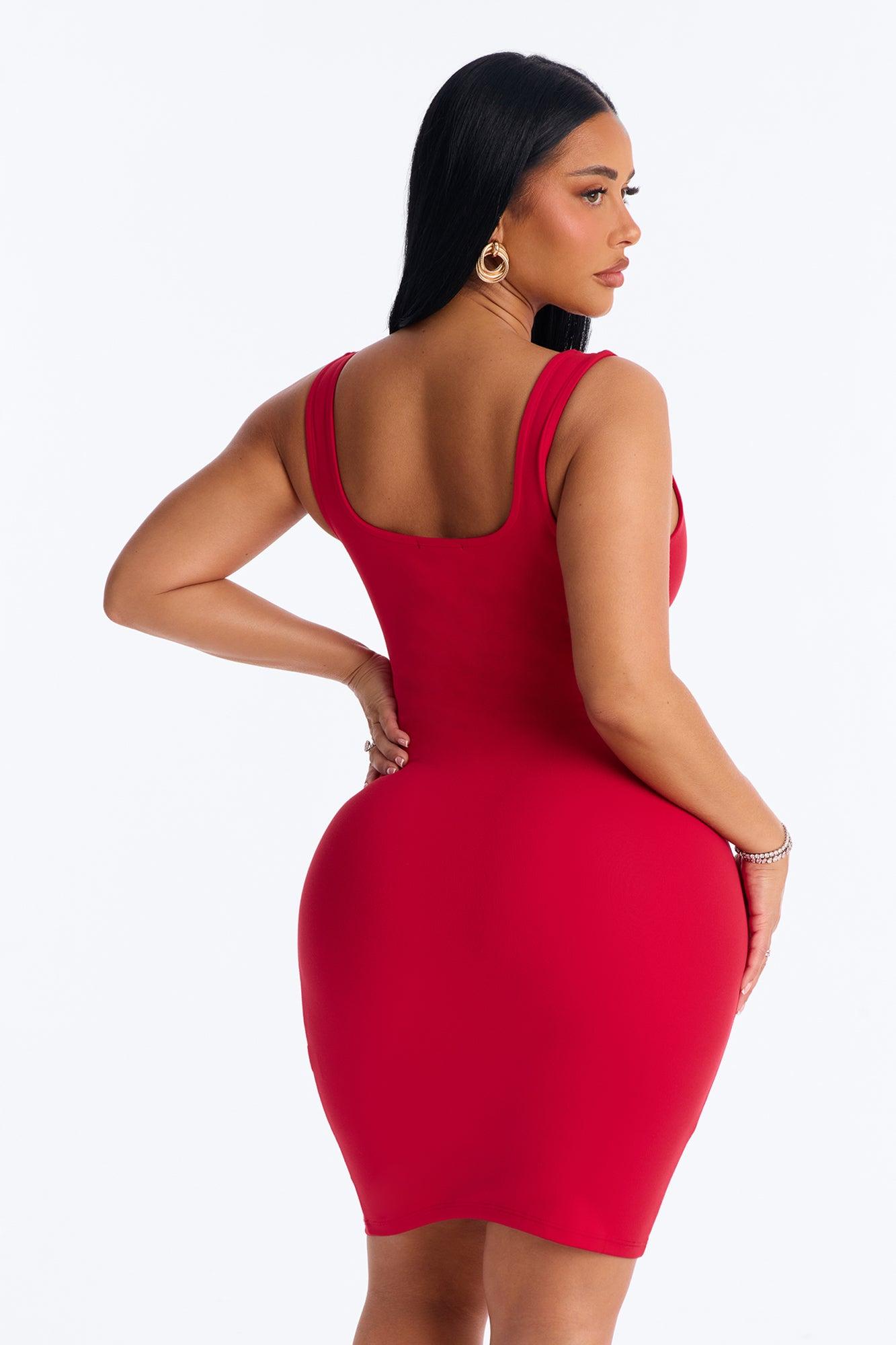 Zoey Double Lined Mini Dress - Red Female Product Image