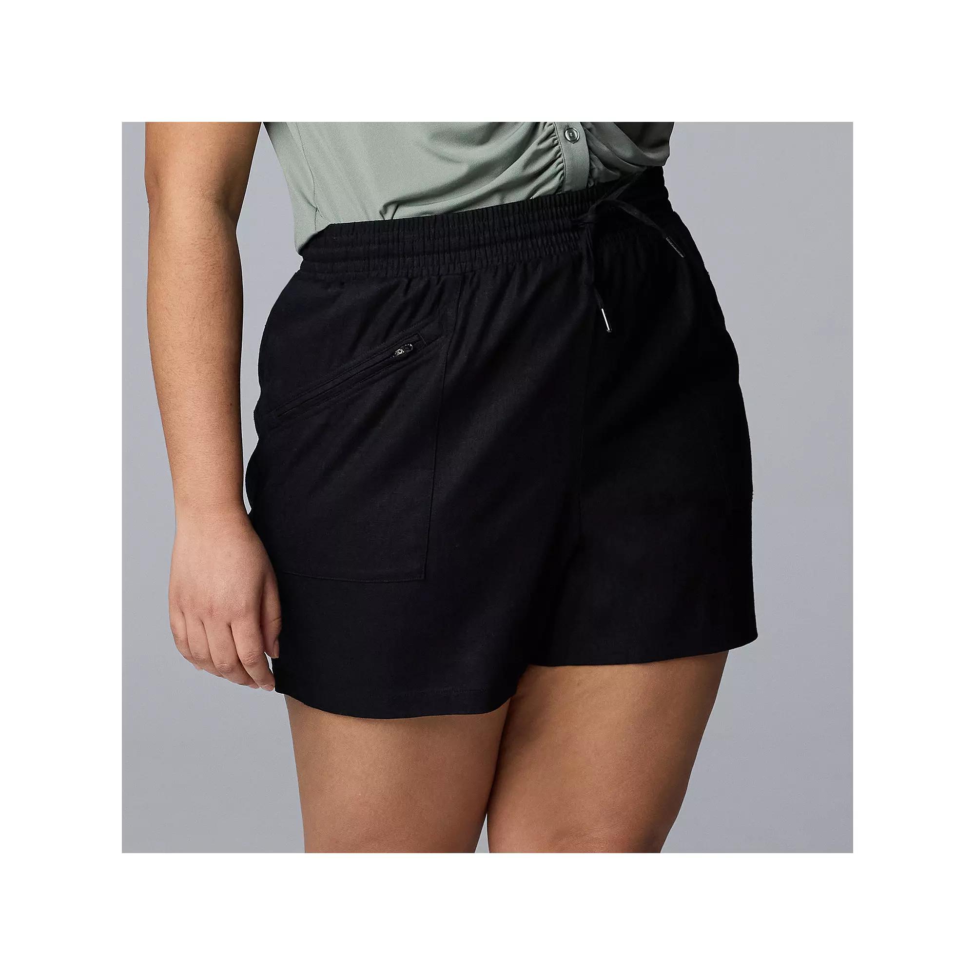 Plus Size Simply Vera Vera Wang Utility Shorts, Women's, Size: 0X, Black Product Image