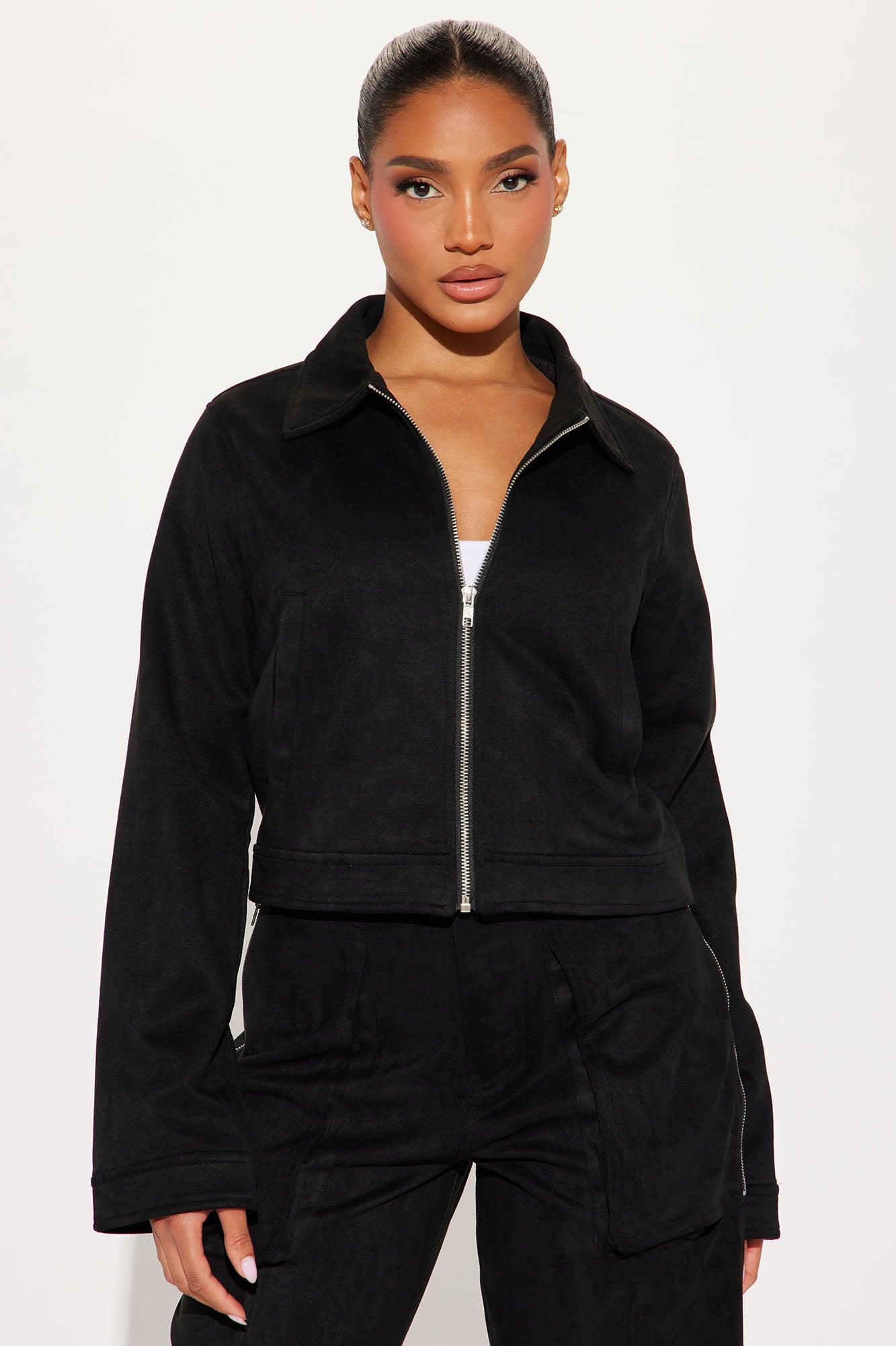 Farah Faux Suede Pant Set - Black Product Image