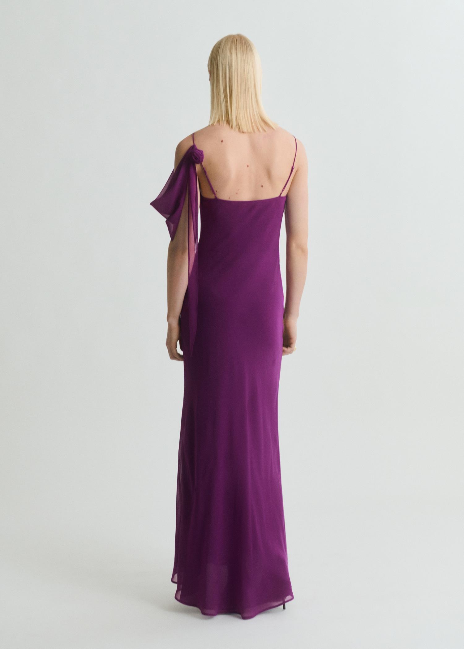 Draped dress with flower detail - Women | MANGO USA Product Image
