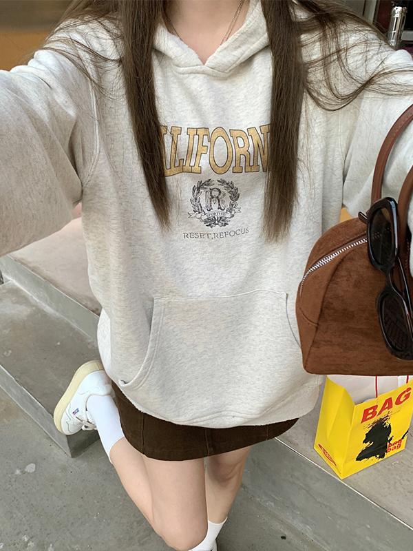 Letter Print Oversized Hoodie Product Image
