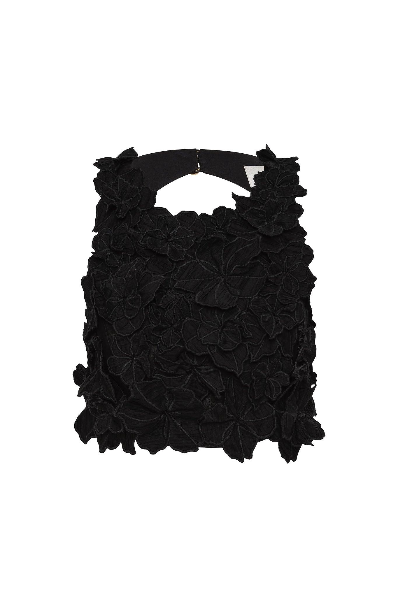 Splendour Flower Shell Top-BLACK / 10 Product Image