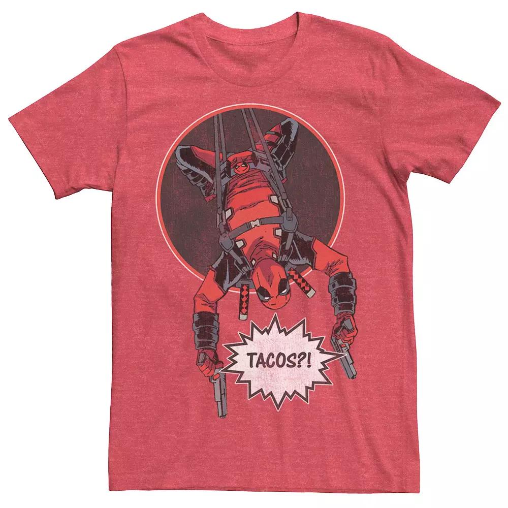 Men's Marvel Deadpool Slinging Upside-Down Tacos?! Graphic Tee,  Product Image