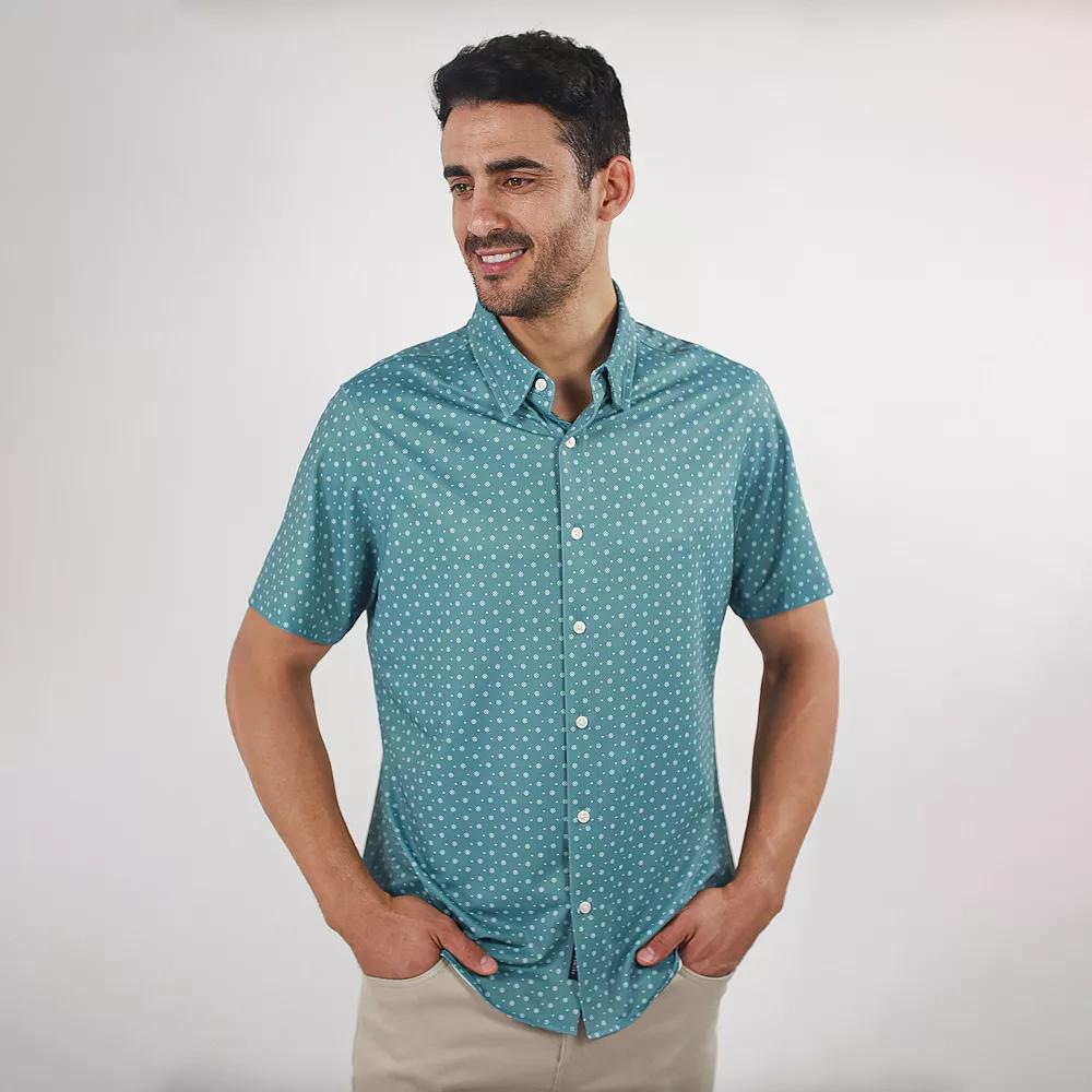 Men's JACHS NY Short Sleeve 4-Way Stretch Knit Performance Shirt,  Product Image