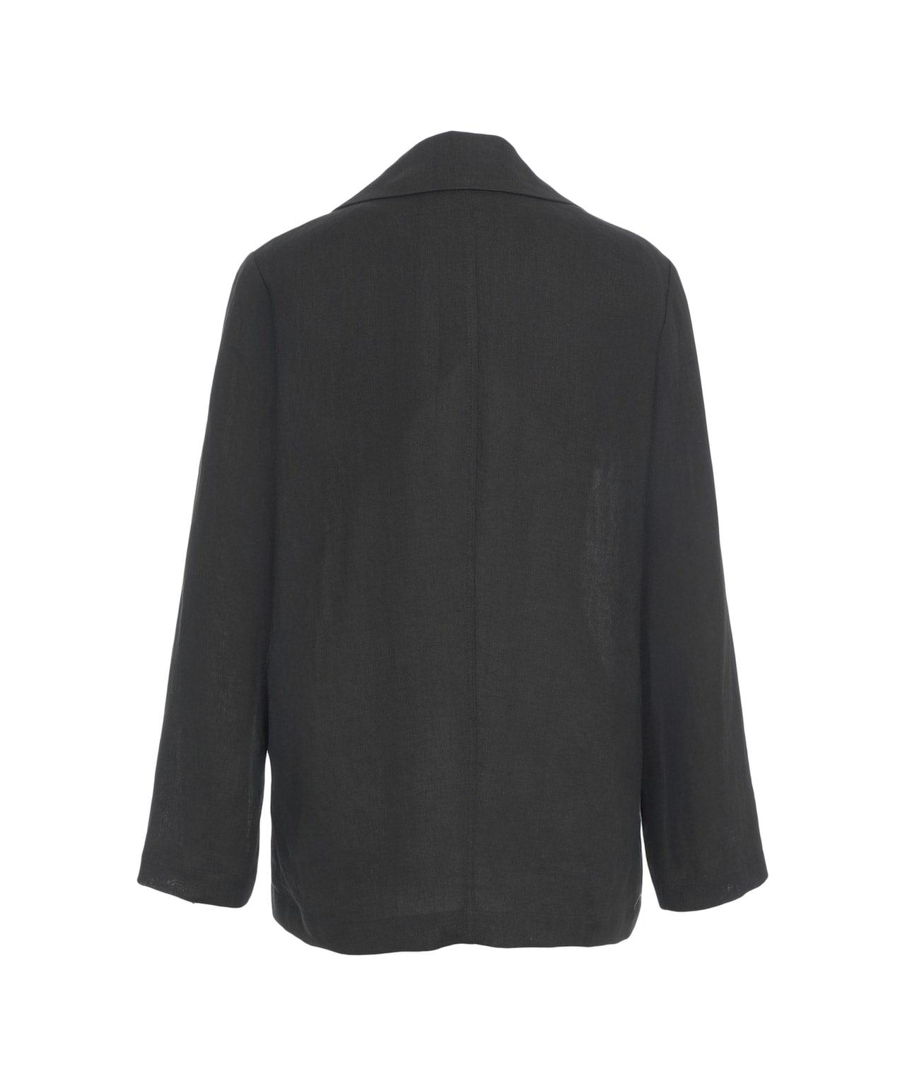 Single-breasted linen blazer Product Image