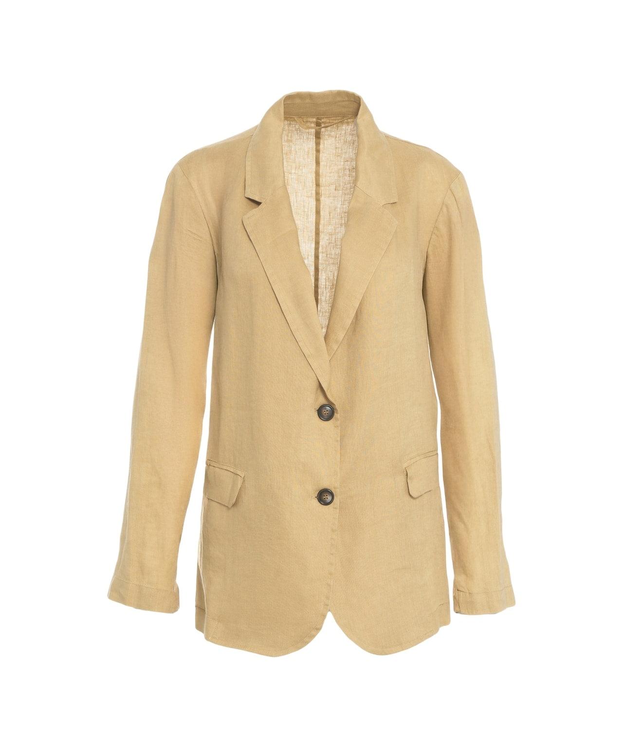Linen single-breasted blazer Product Image