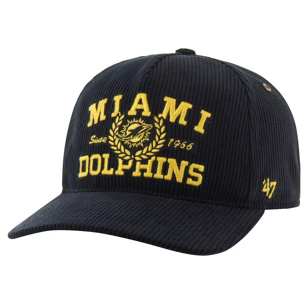 Men's '47 Black Miami Dolphins Letterman Hitch Adjustable Hat Product Image