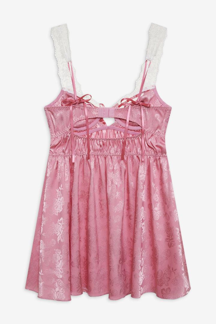 Rose Milk Eyelet Slip Dress — Pink Product Image