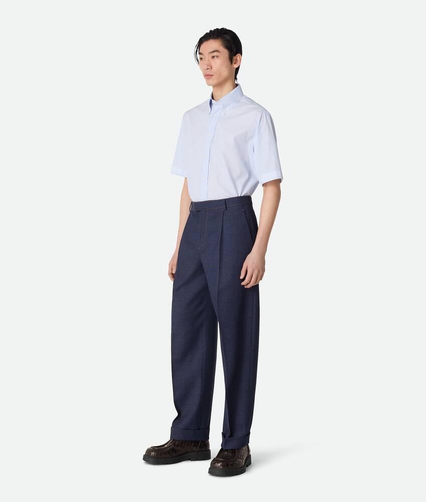 Men's Melange Wool Drill Pants in Dark indigo Product Image