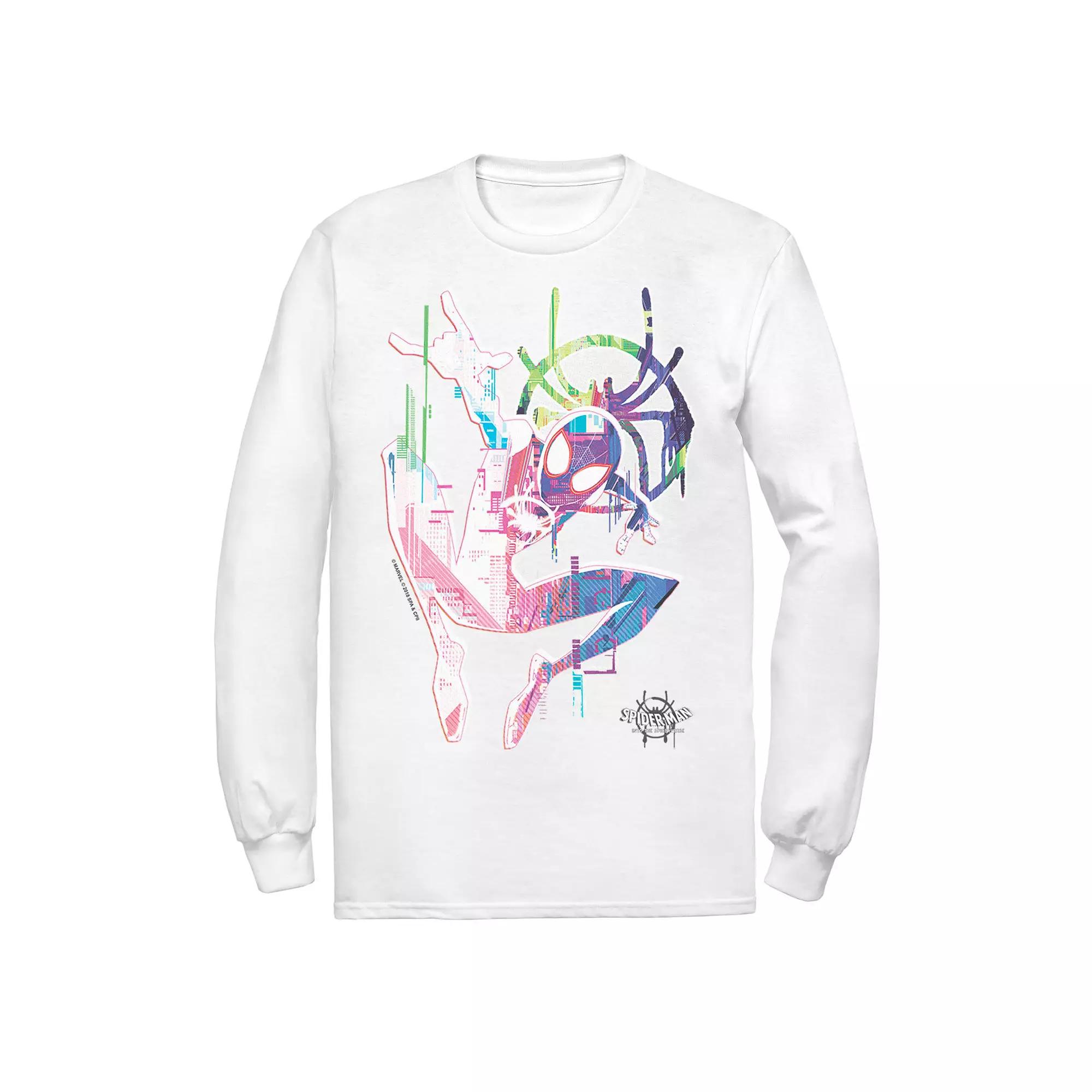 Men's Marvel Spiderverse Watercolor Spidey Pose Tee, Size: 3XL, White Product Image