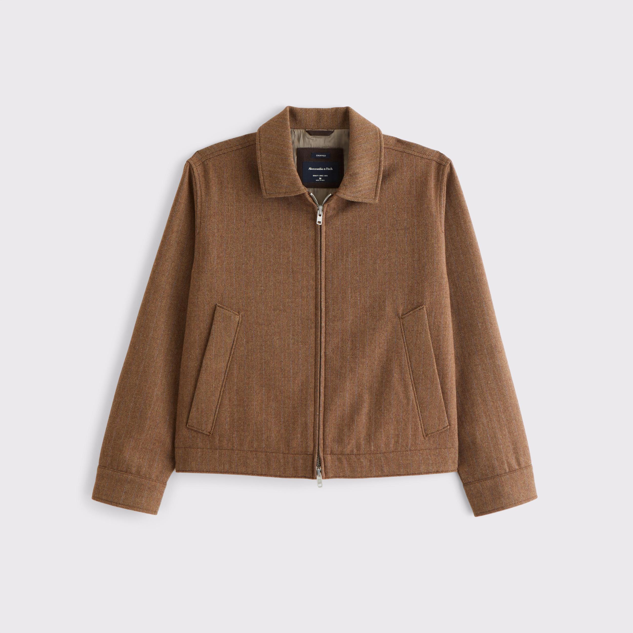 Cropped Wool-Blend Zip Jacket Product Image