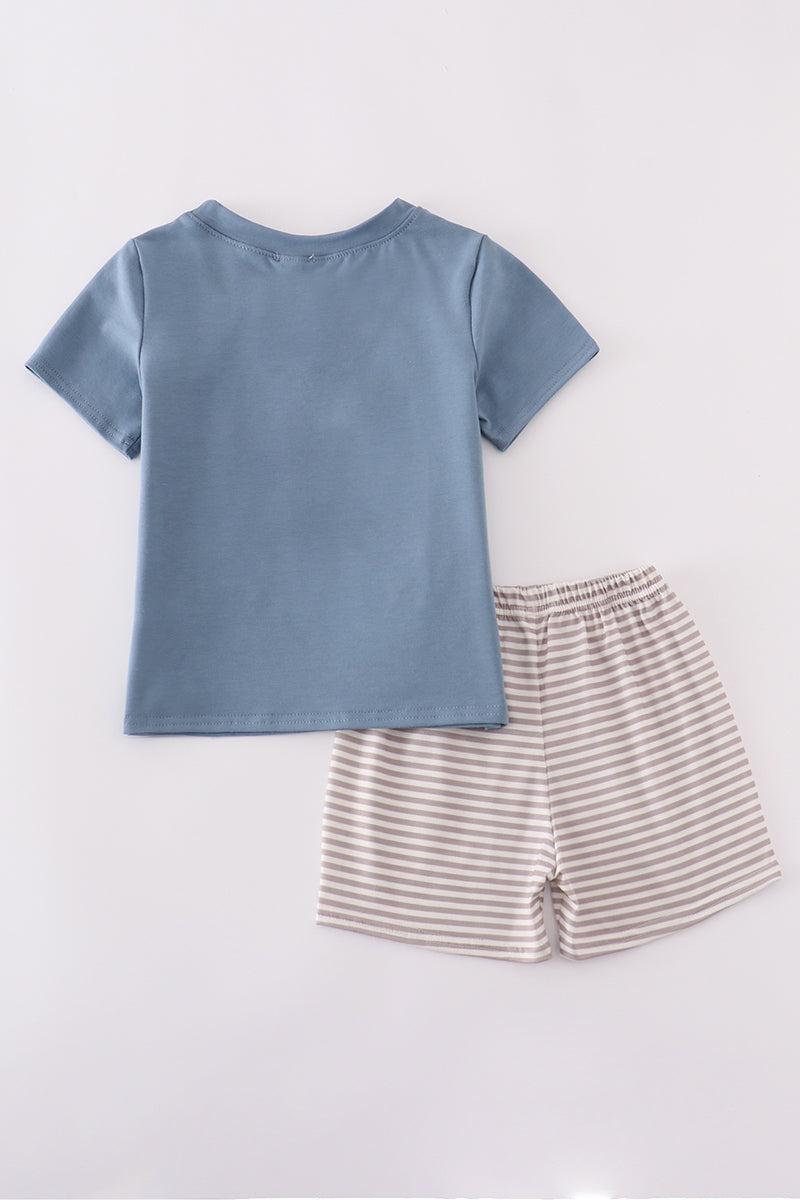 Blue stripe crane truck applique top Product Image