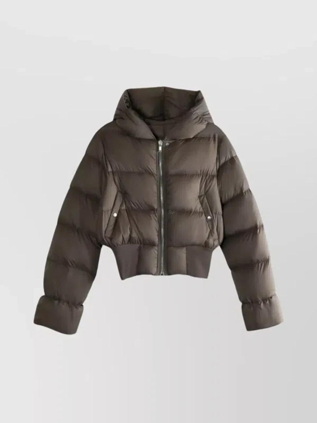 RICK OWENS Bomber Jacket Puffer Jackets Gray In Multi Product Image