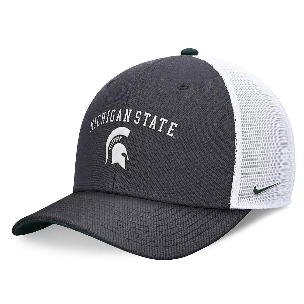 Men's Nike Charcoal Michigan State Spartans Letter & Logo Trucker Adjustable Hat Product Image