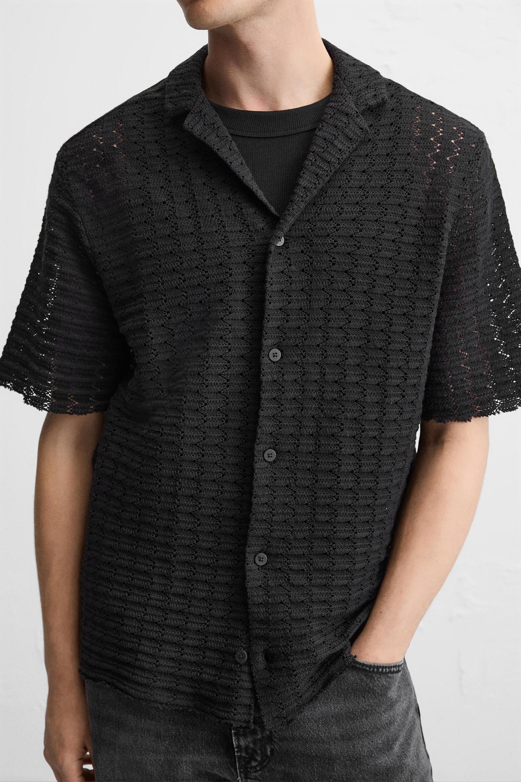 TEXTURED WEAVE KNIT SHIRT Product Image