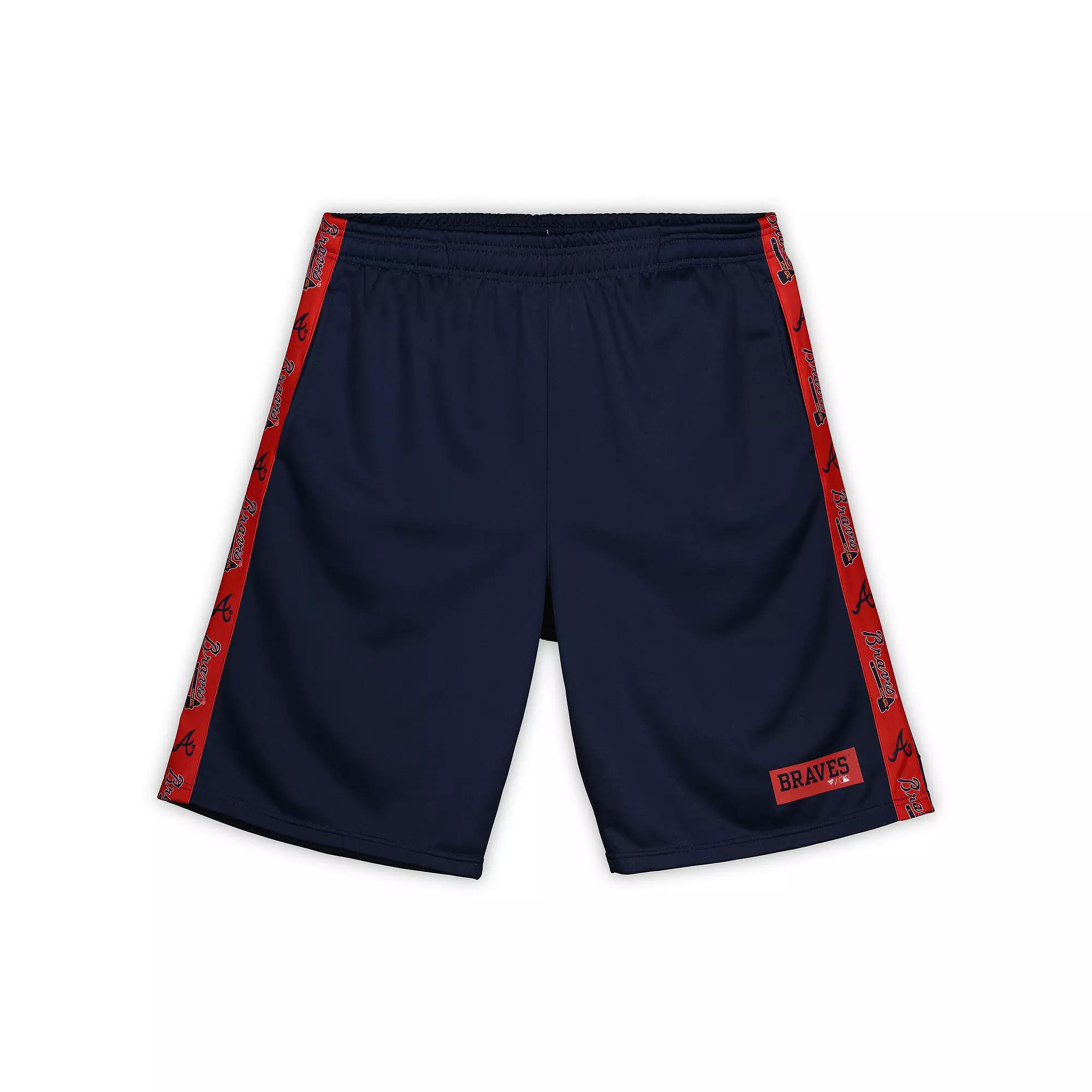 Men's Profile Navy Atlanta Braves Big & Tall Fleece Shorts,  Product Image