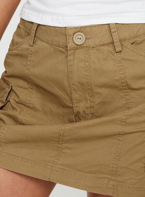 Lieutenant Cargo Mini Skirt Taupe Product Image