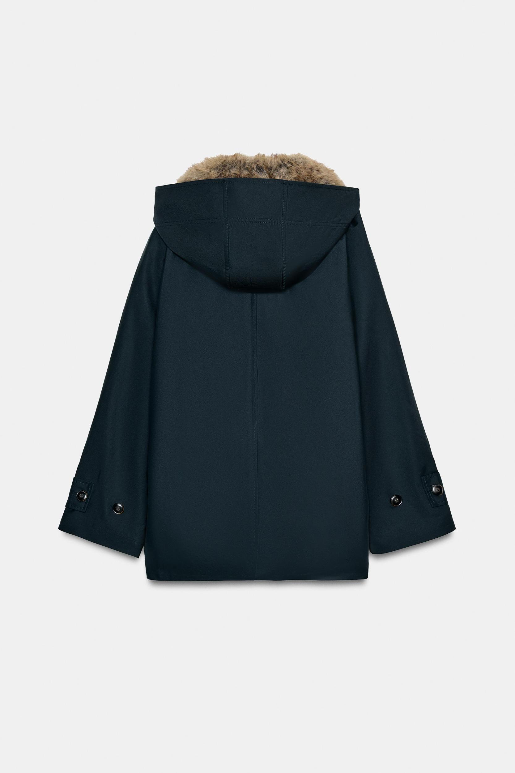 FAUX FUR COLLAR TRENCH COAT ZW COLLECTION Product Image