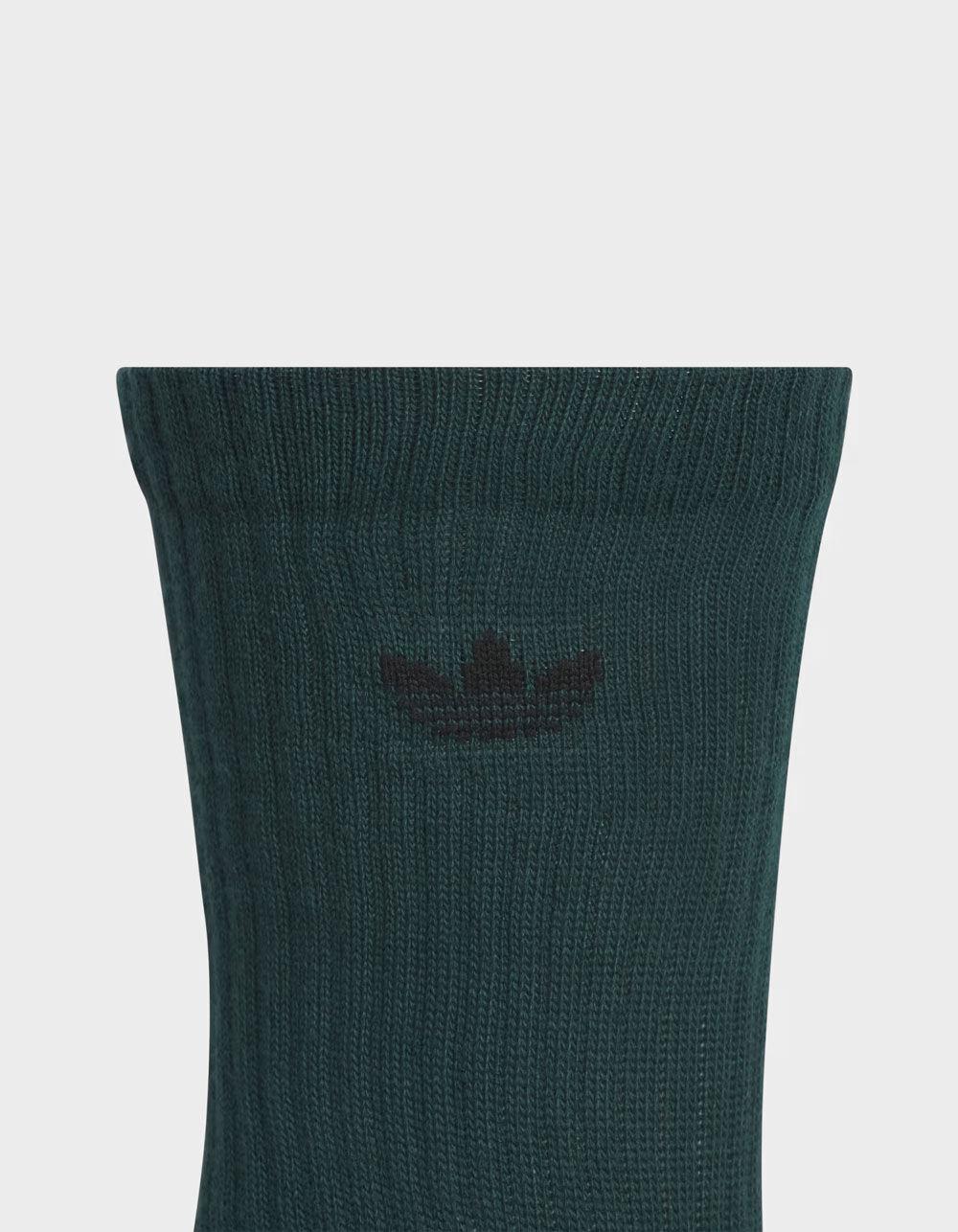 ADIDAS Originals Trefoil 2.0 3 Pack Crew Socks - GREEN COMBO Product Image