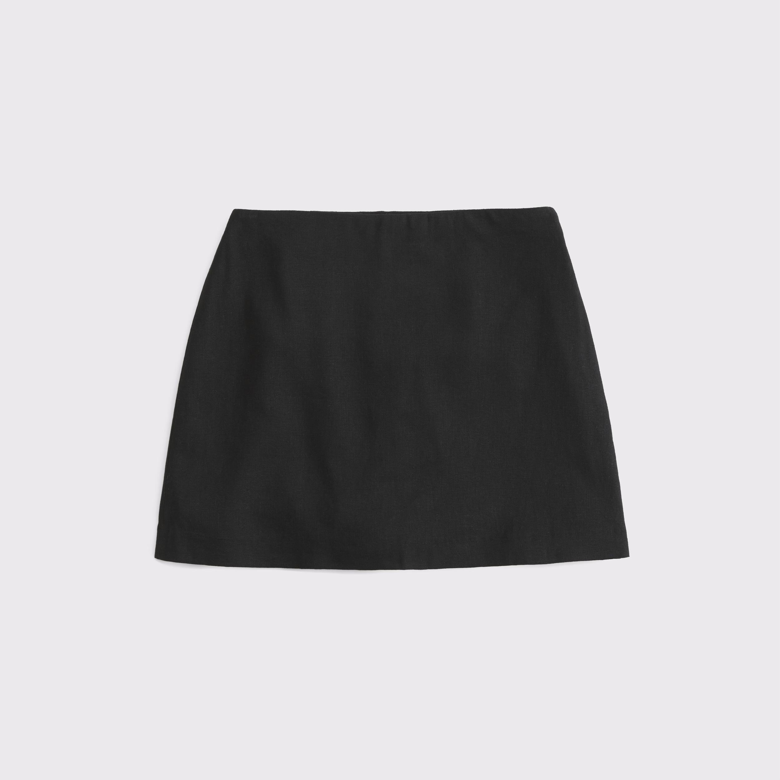 The A&F Scarlett Curve Love Linen-Blend Mini Skort Product Image