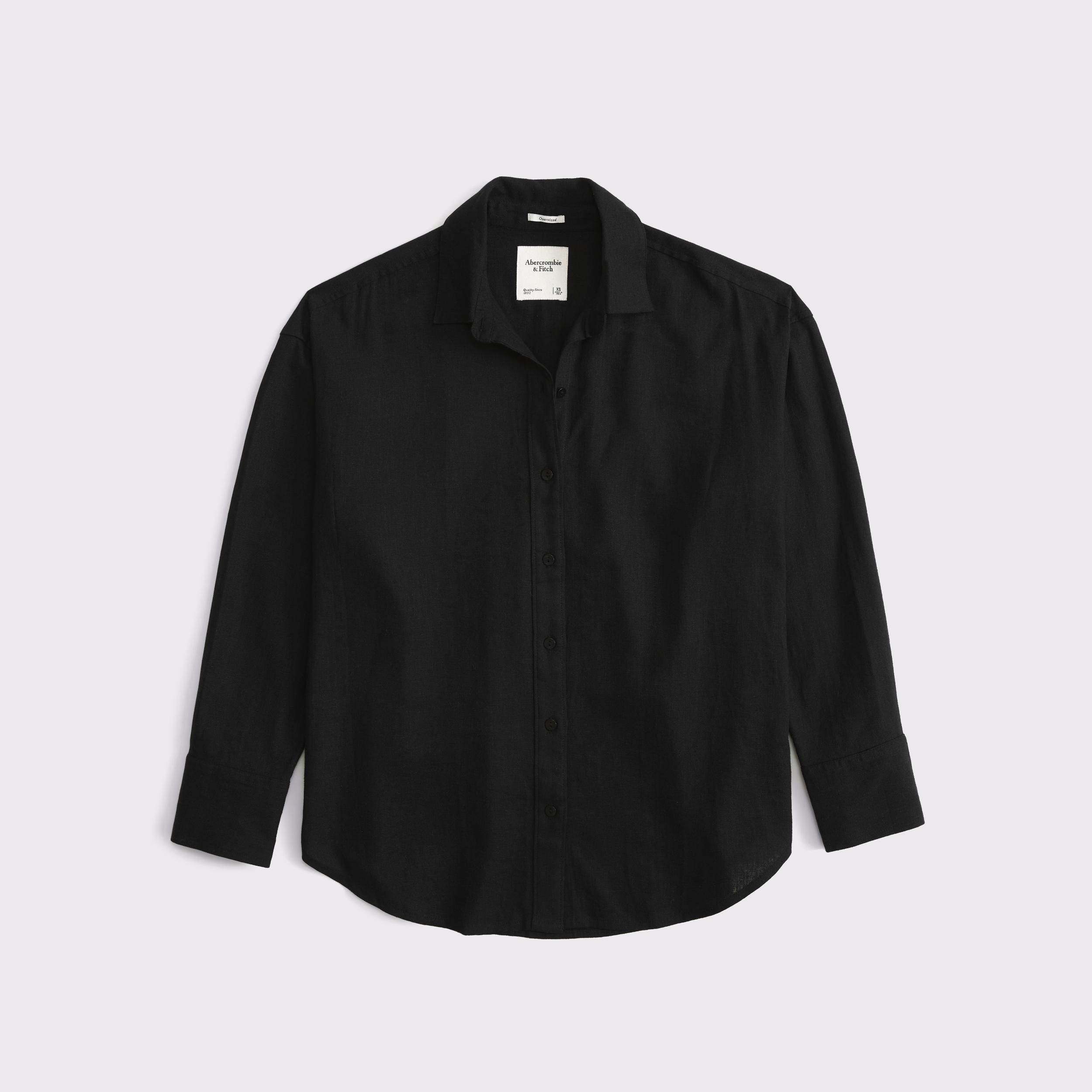 Oversized Linen-Blend Shirt Product Image