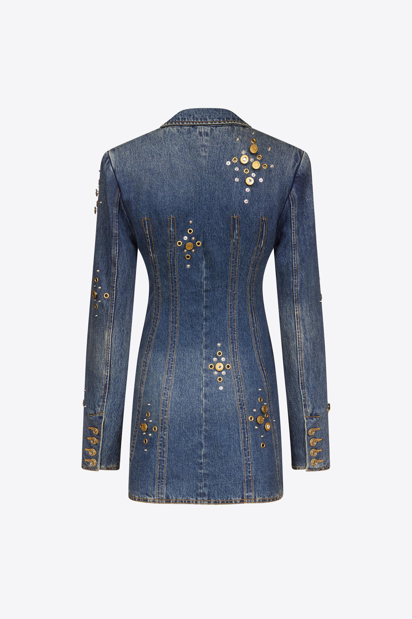 Crystal Button Studded Blazer Dress Product Image