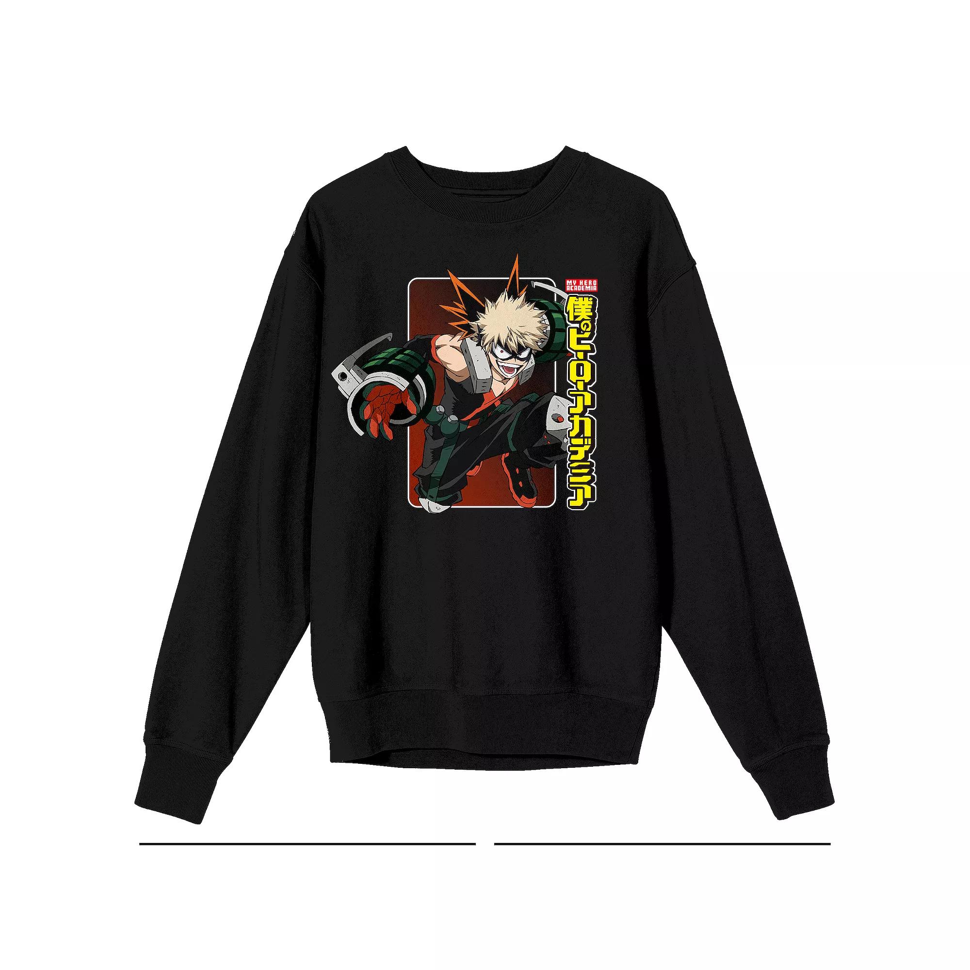 Men's My Hero Academia Bakugo Logo Sweatshirt, Size: XXL, Black Product Image