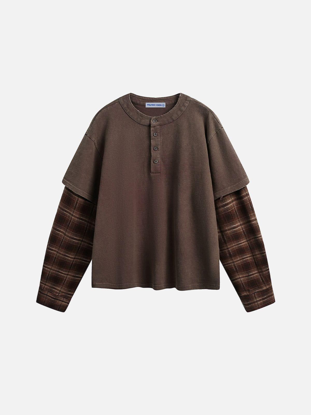 Aelfric Eden Plaid Layered Long Sleeve Tee Product Image
