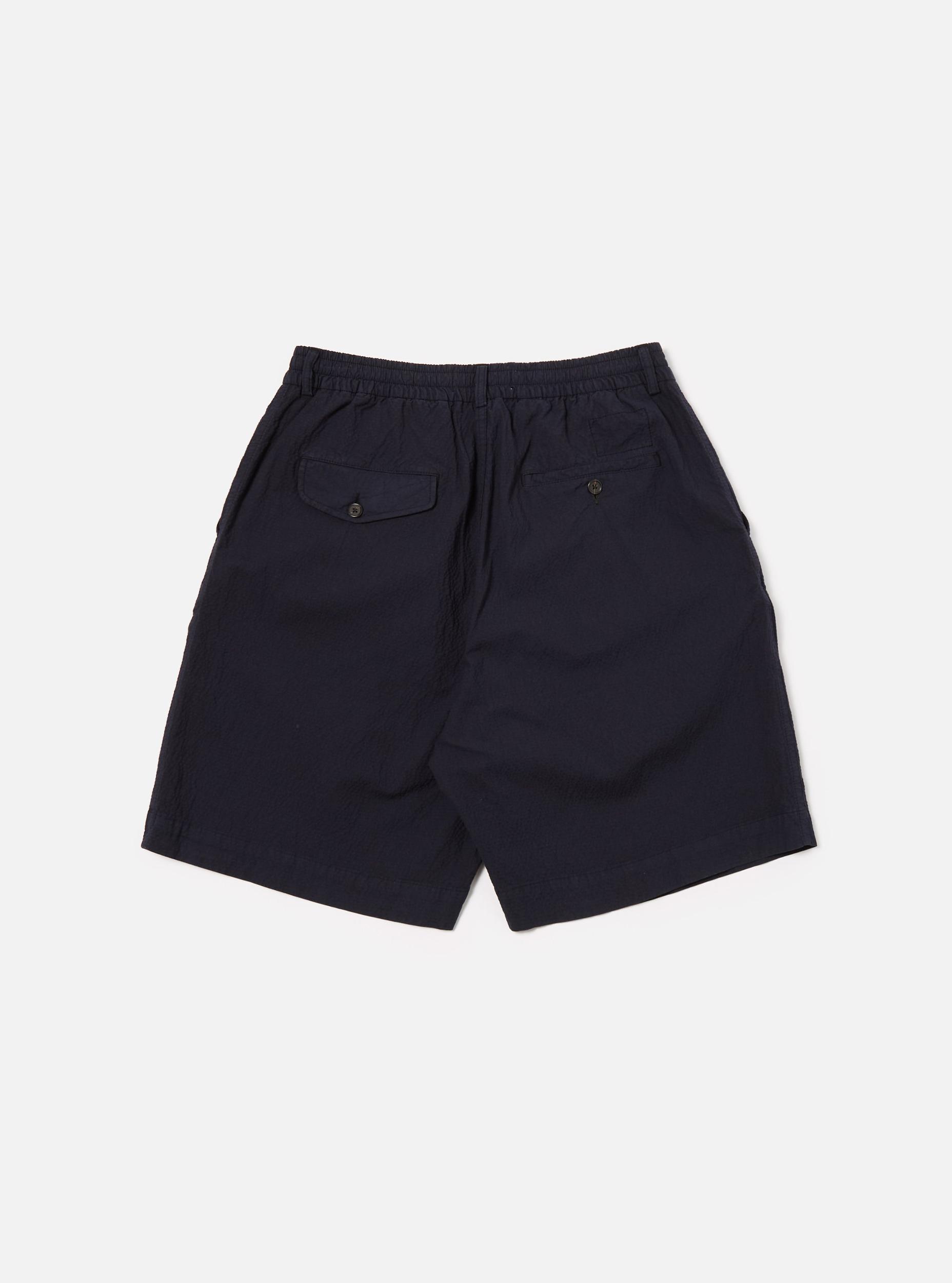 Navy Seersucker II Pleated Track Short Product Image