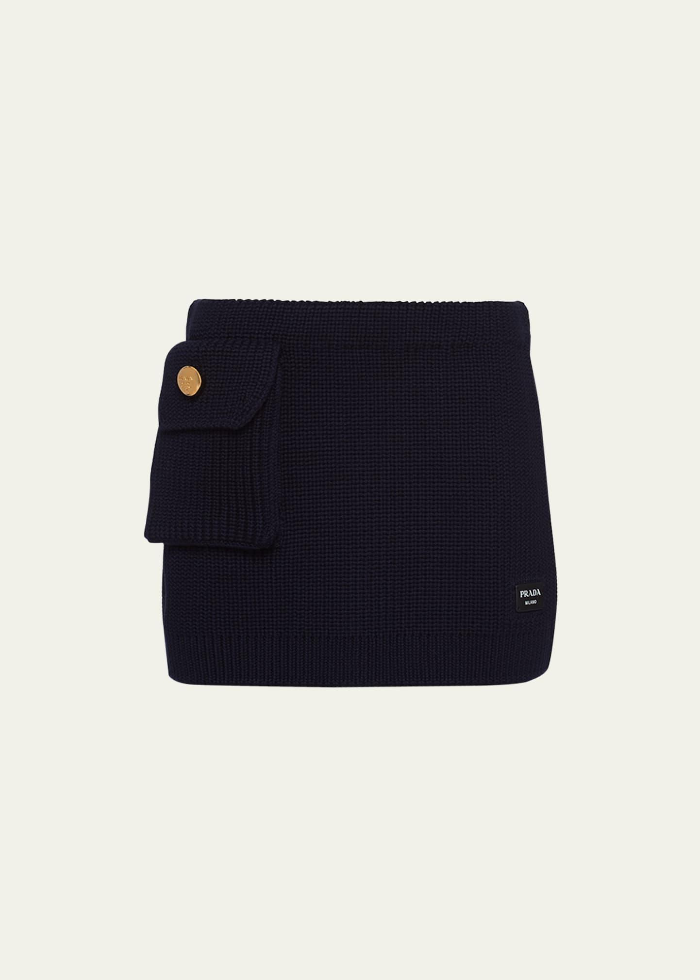 Flap Pocket Wool Mini Skirt Product Image