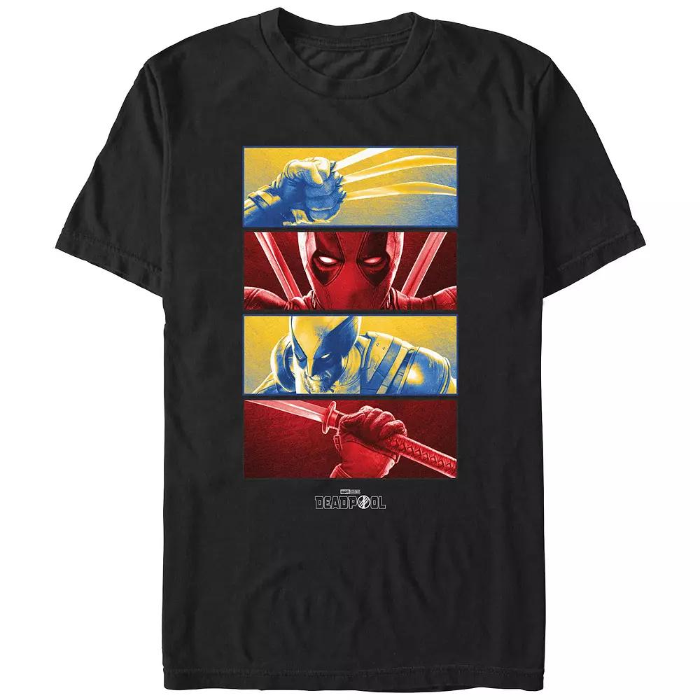 Men's Marvel Deadpool And Wolverine Close Ups Poster Graphic Tee,  Product Image